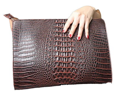 Luxury Crocodile Pattern Clutch Bag