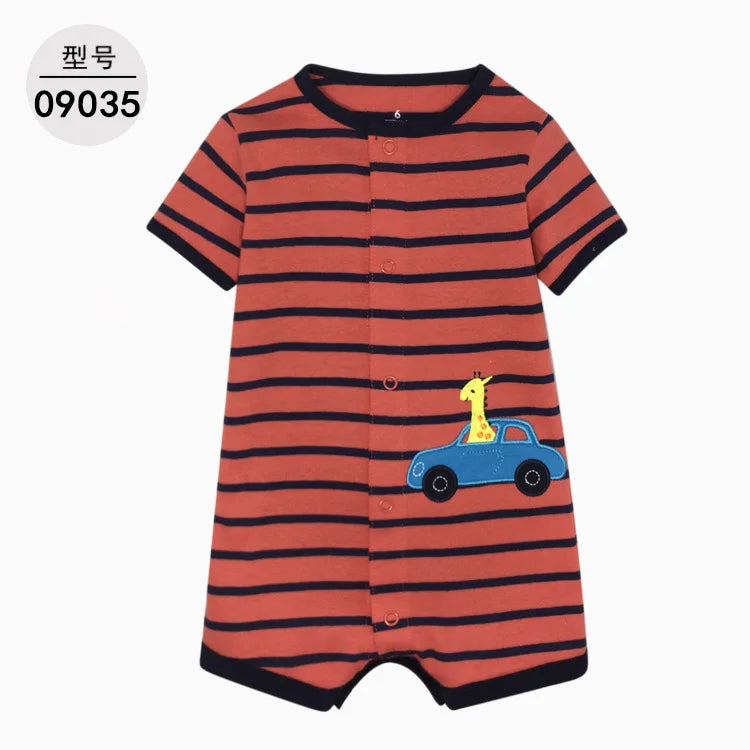 Summer Cartoon Baby Romper O - Neck Cotton Clothing