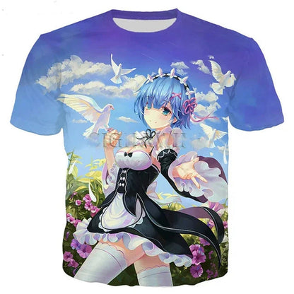 Anime Girl 3D Printed T-Shirt for Men & Women - Casual Harajuku
