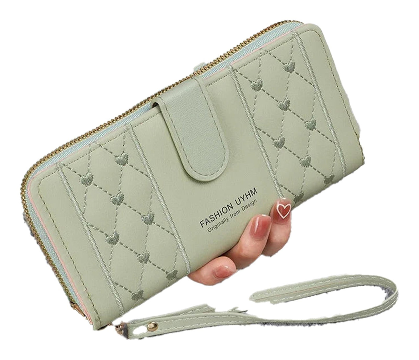 Womens Long Zipper Wallet With Wristlet