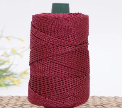 3mm Triple Strand Bright Silk Thread Flat Colorful  Silk Cotton Polyester