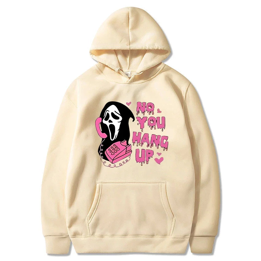 Womens Harajuku Graphic Hoodie Pink Scream Design