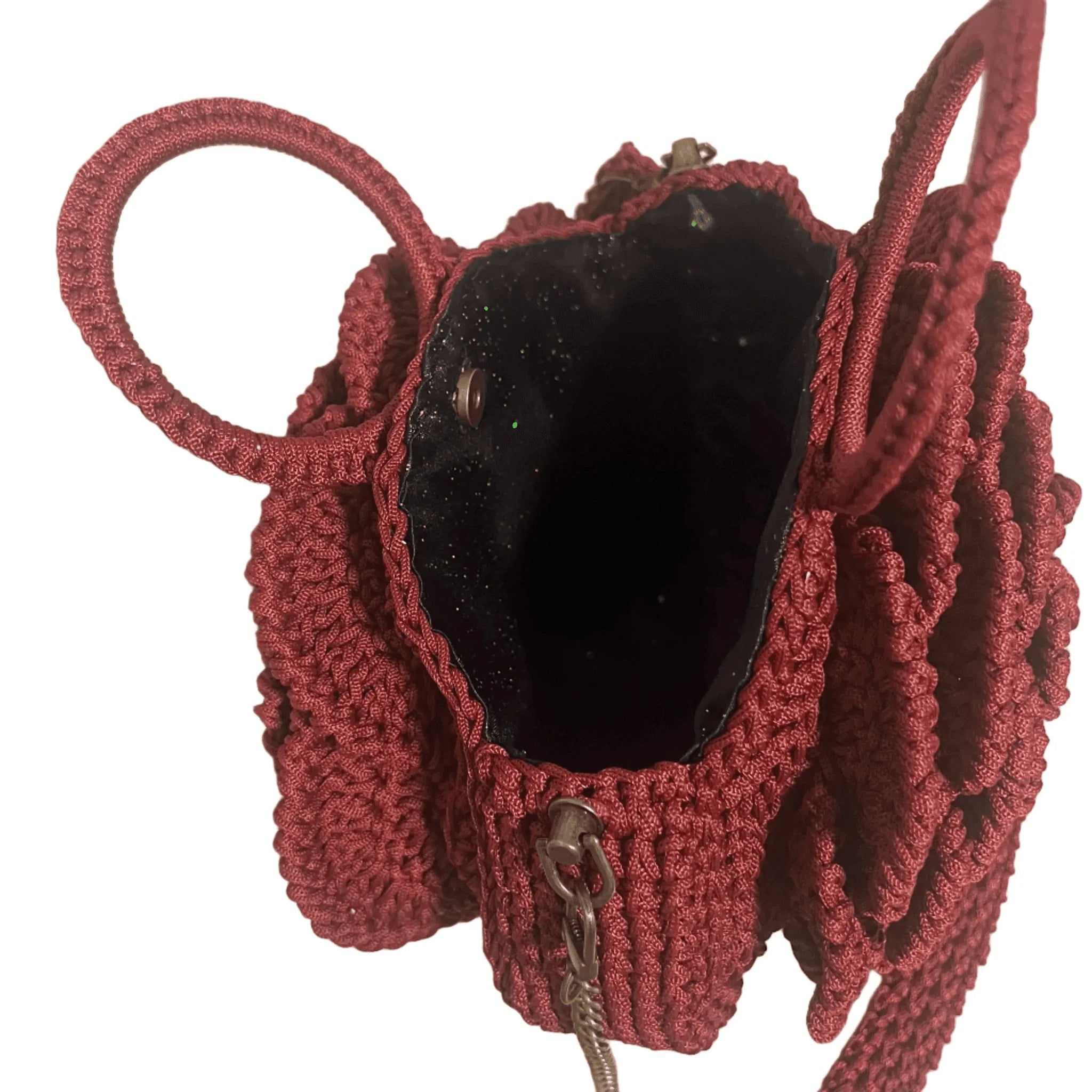 Maasai Rose Artisan Red Crochet Purse