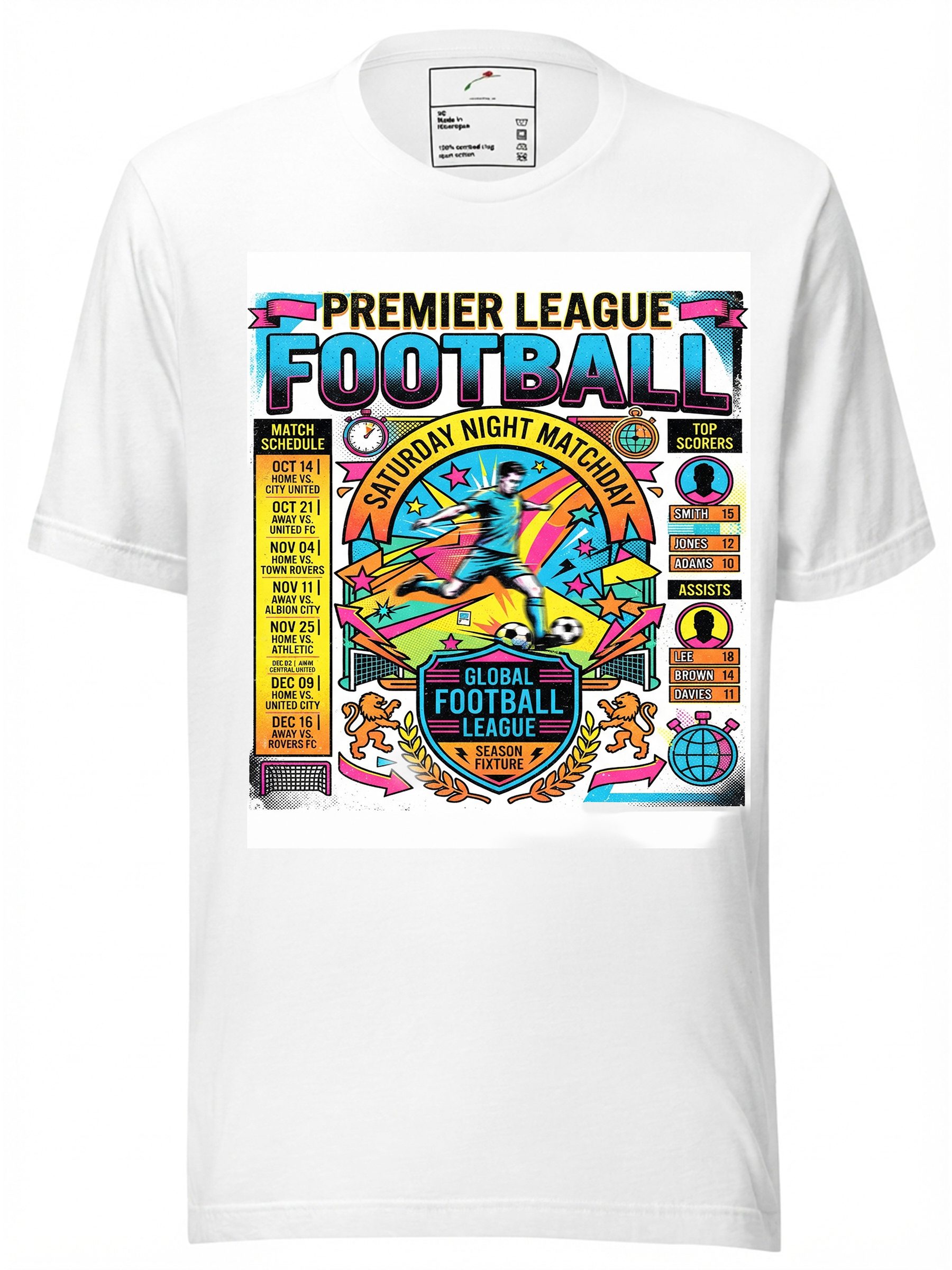 Premier League Match Day Schedule Graphic Tee