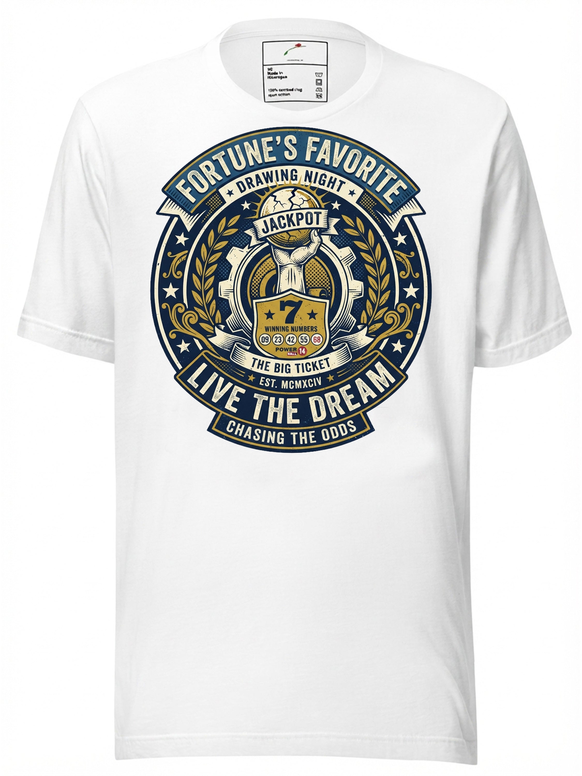 Jackpot Numbers Graphic Unisex Cotton T-Shirt