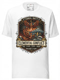Elemental Clash: Fire vs Storm Graphic T-Shirt