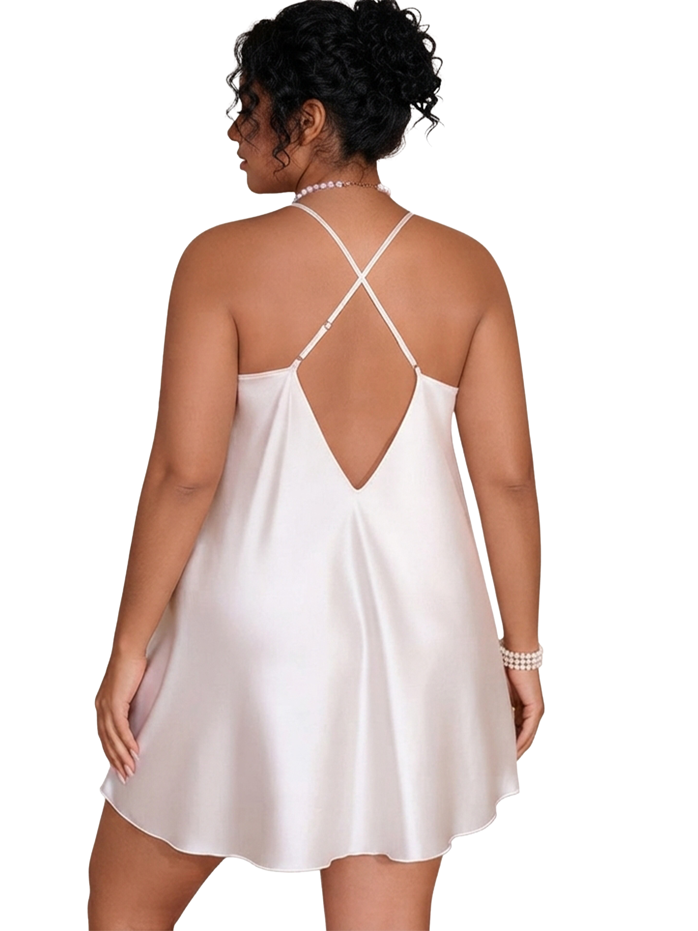 Ropa de dormir de satén de talla grande para mujer