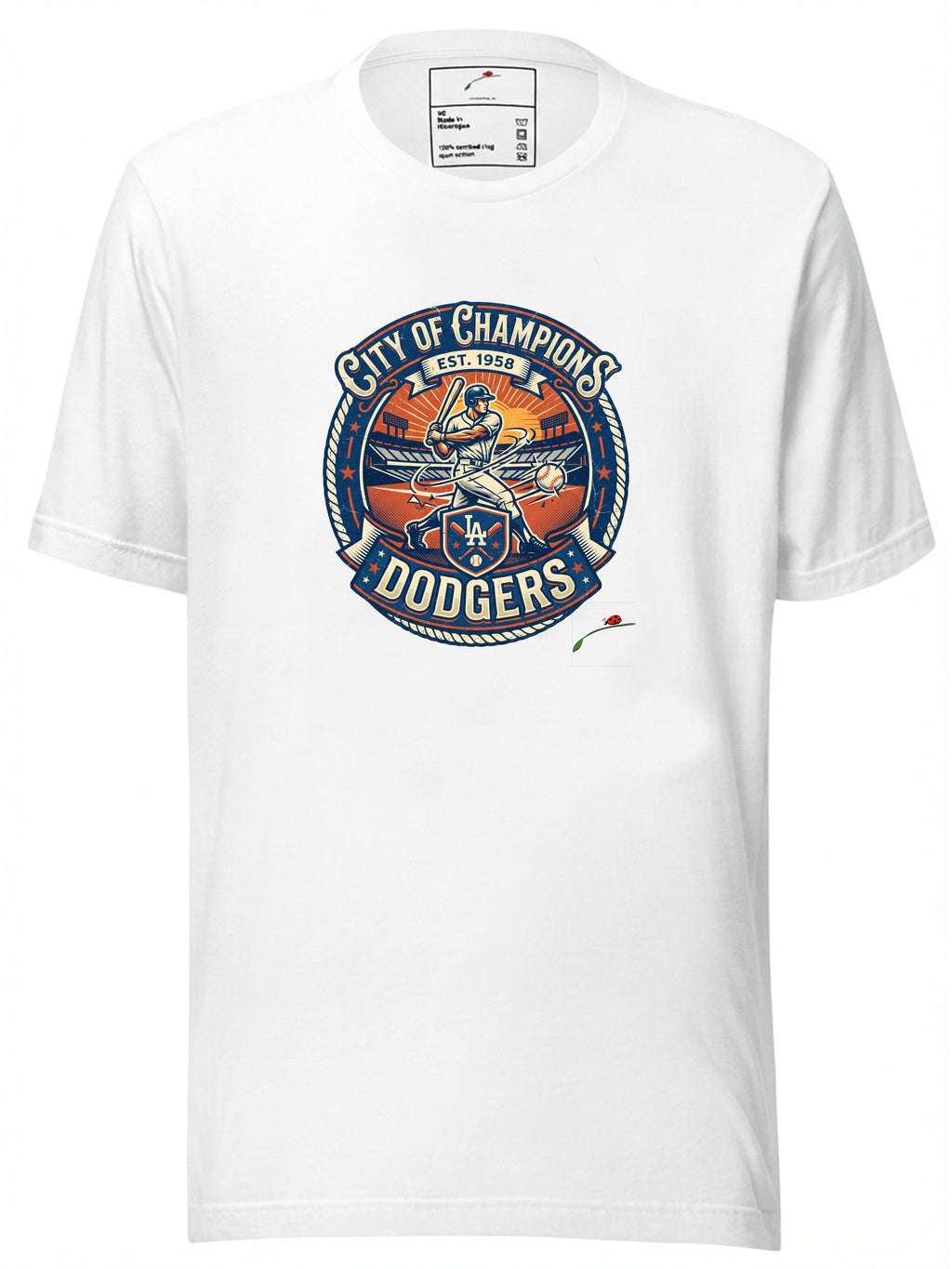 Los Angeles Baseball Unisex Cotton Graphic Tee - Blue & White Fan Shirt