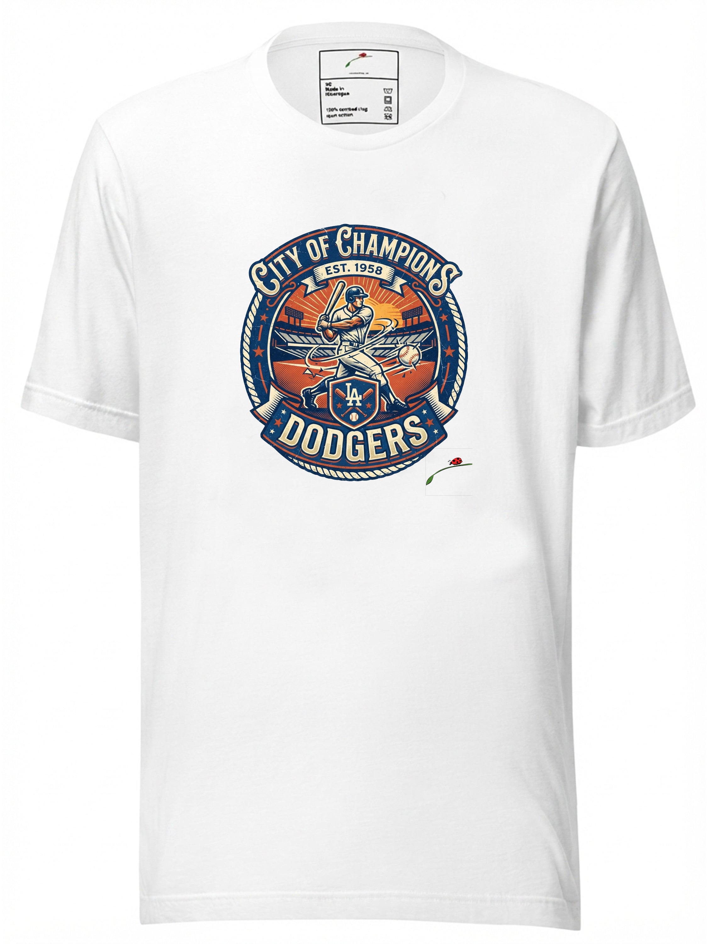Los Angeles Baseball Unisex Cotton Graphic Tee - Blue & White Fan Shirt