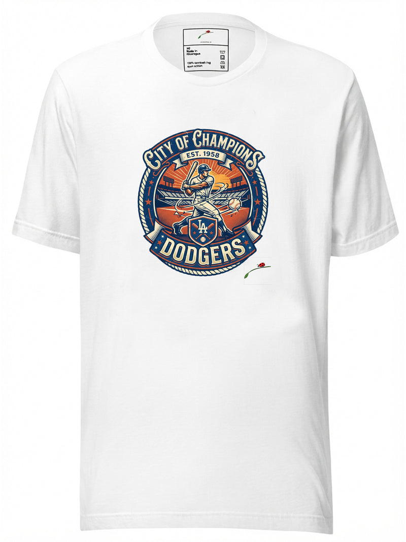 Los Angeles Baseball Unisex Cotton Graphic Tee - Blue & White Fan Shirt