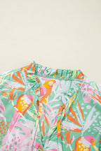 H-Line Abstract Floral Dress, Ruffle Mini