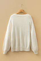 Beige Embroidered Floral Sweater