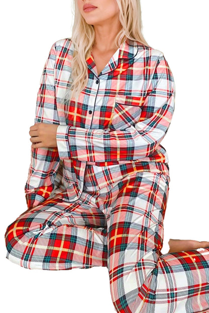 Red Plaid Christmas Pajamas Set
