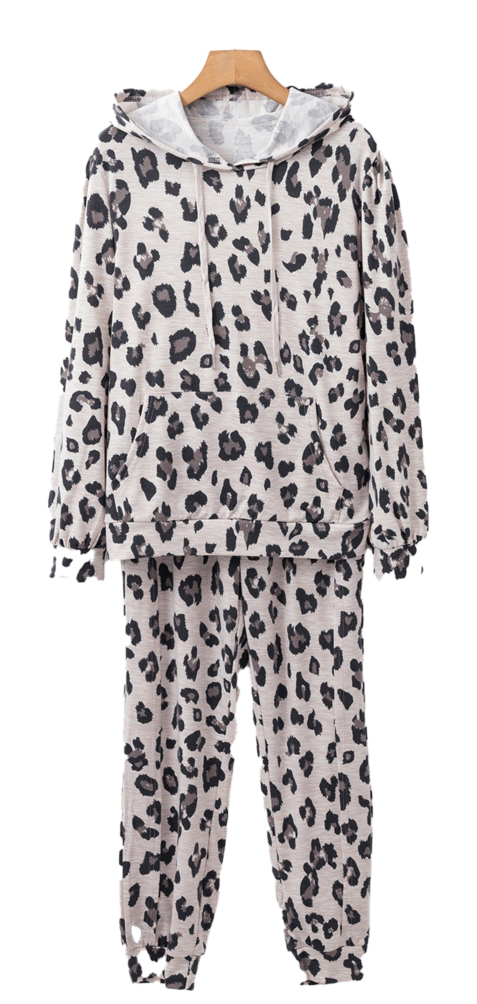 Leopard Print Lounge Set For Cozy Comfort