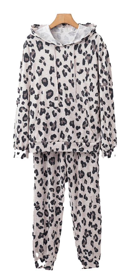 Leopard Print Lounge Set For Cozy Comfort