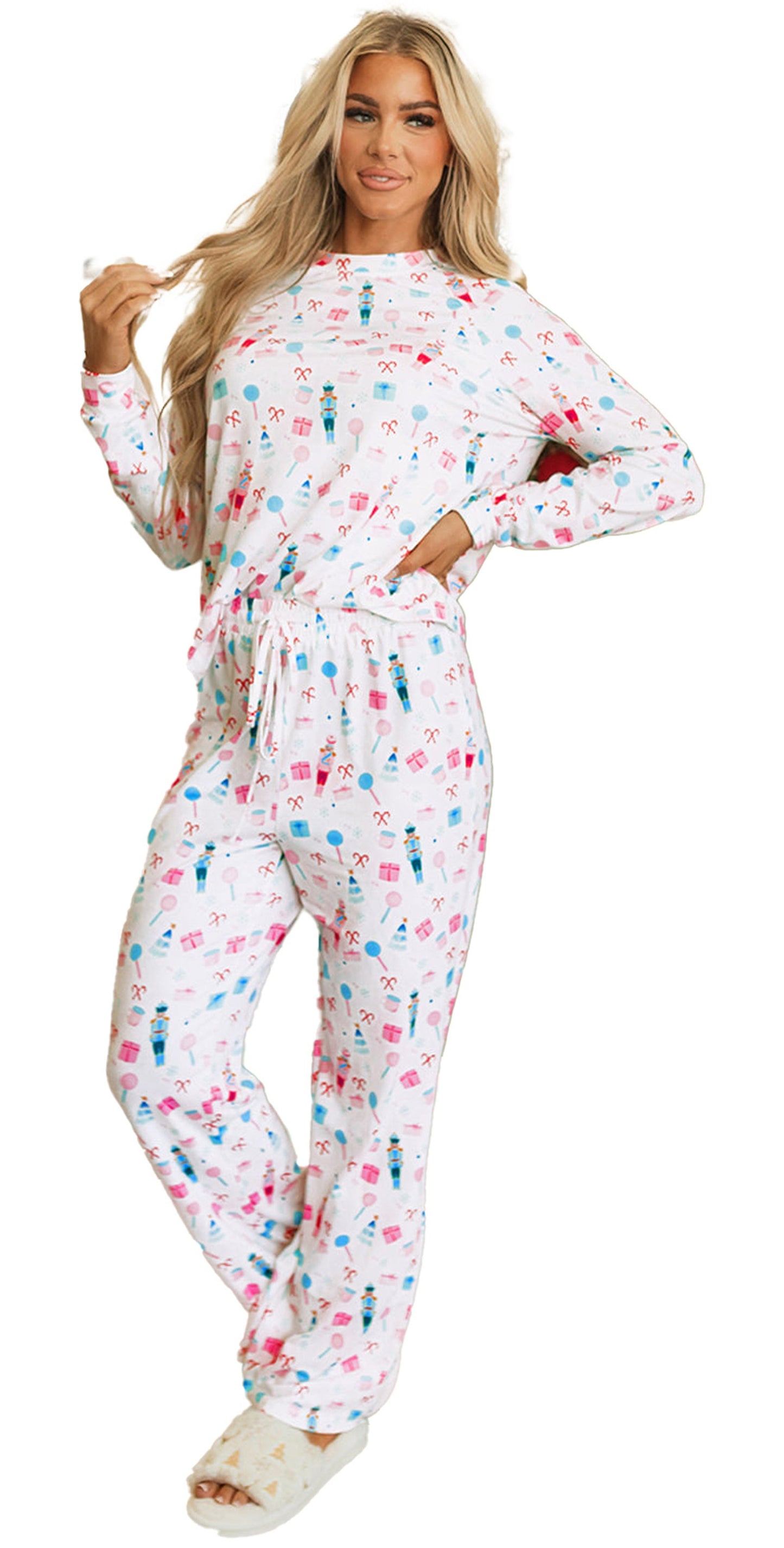 White Christmas Pajama Set Women