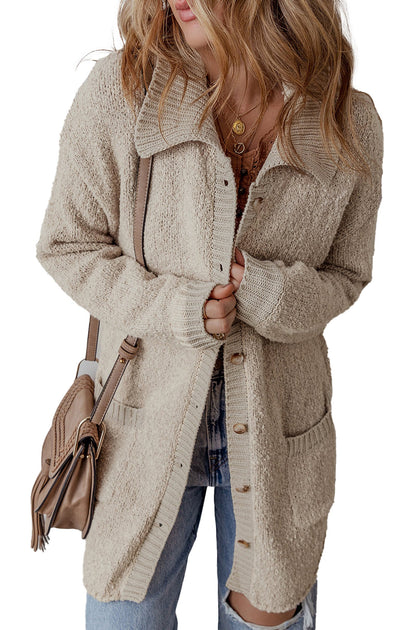 Jet Stream Collared Button Up Cardigan