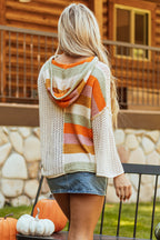 Beige Oversized Colorblock Sweater