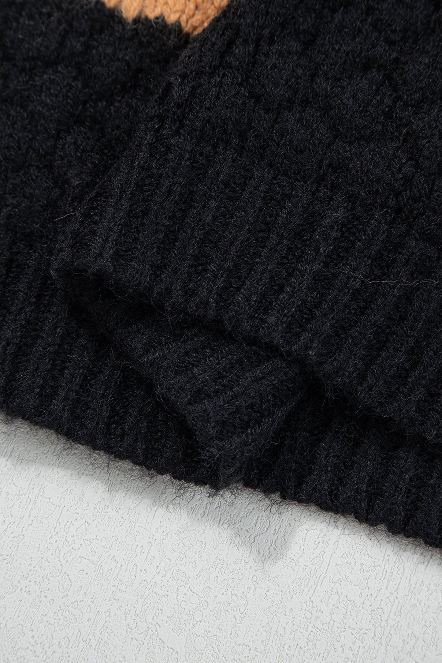 Khaki Color Block High Neck Sweater