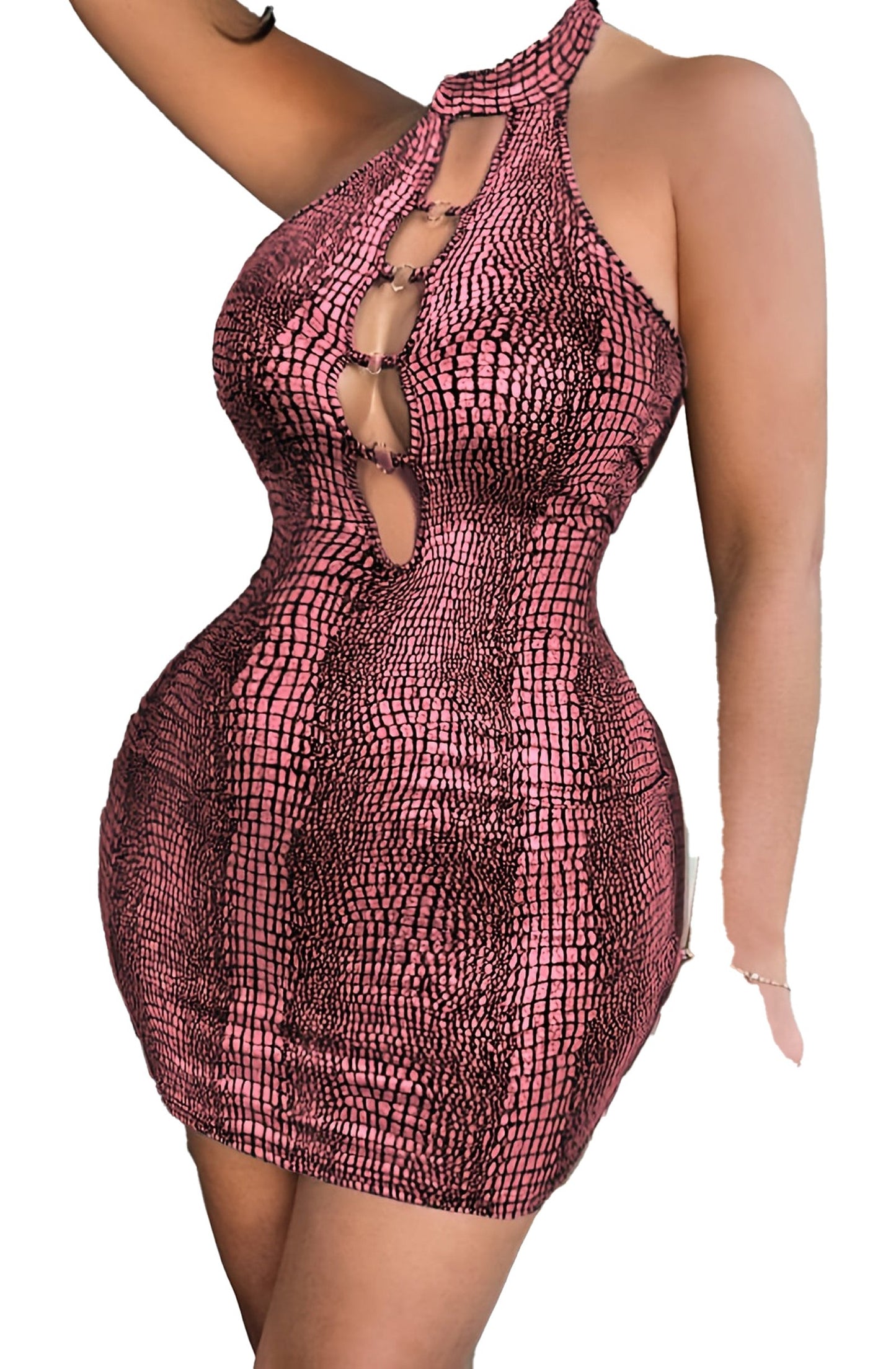 Sexy Bodycon Mini Dress With Cutout Detail
