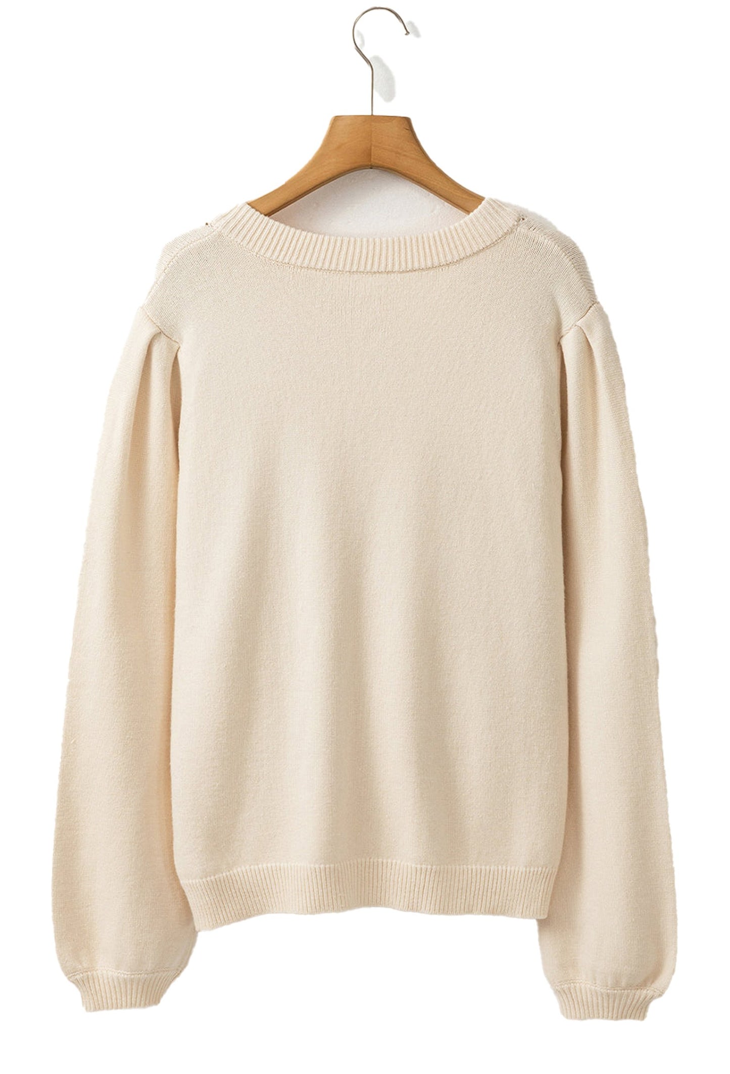 Apricot Button Sweater Cardigan For Women