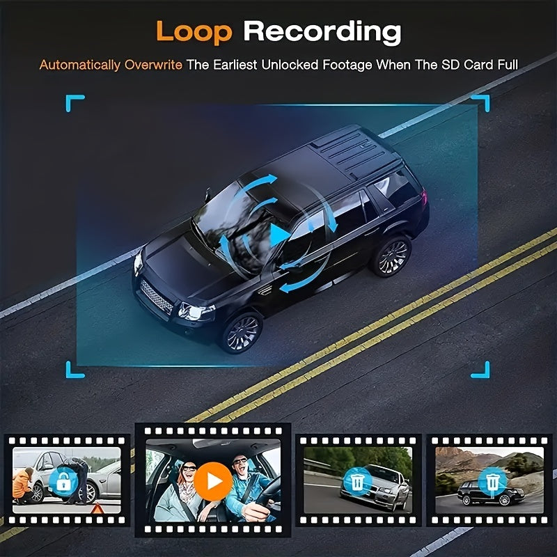 1080p Dash Cam Front And Rear With G-Sensor