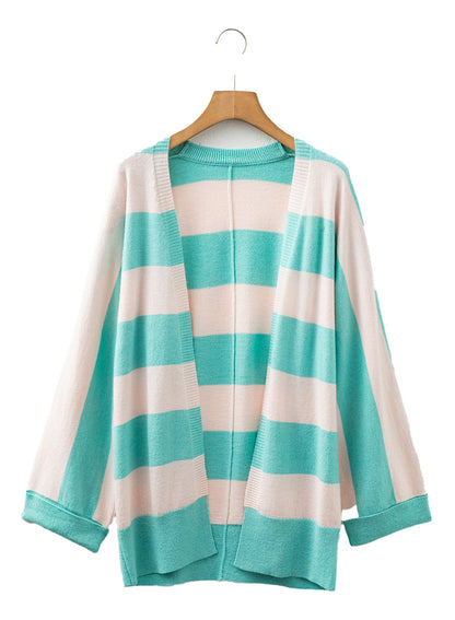 Iceland Blue Colorblock Cardigan For Women