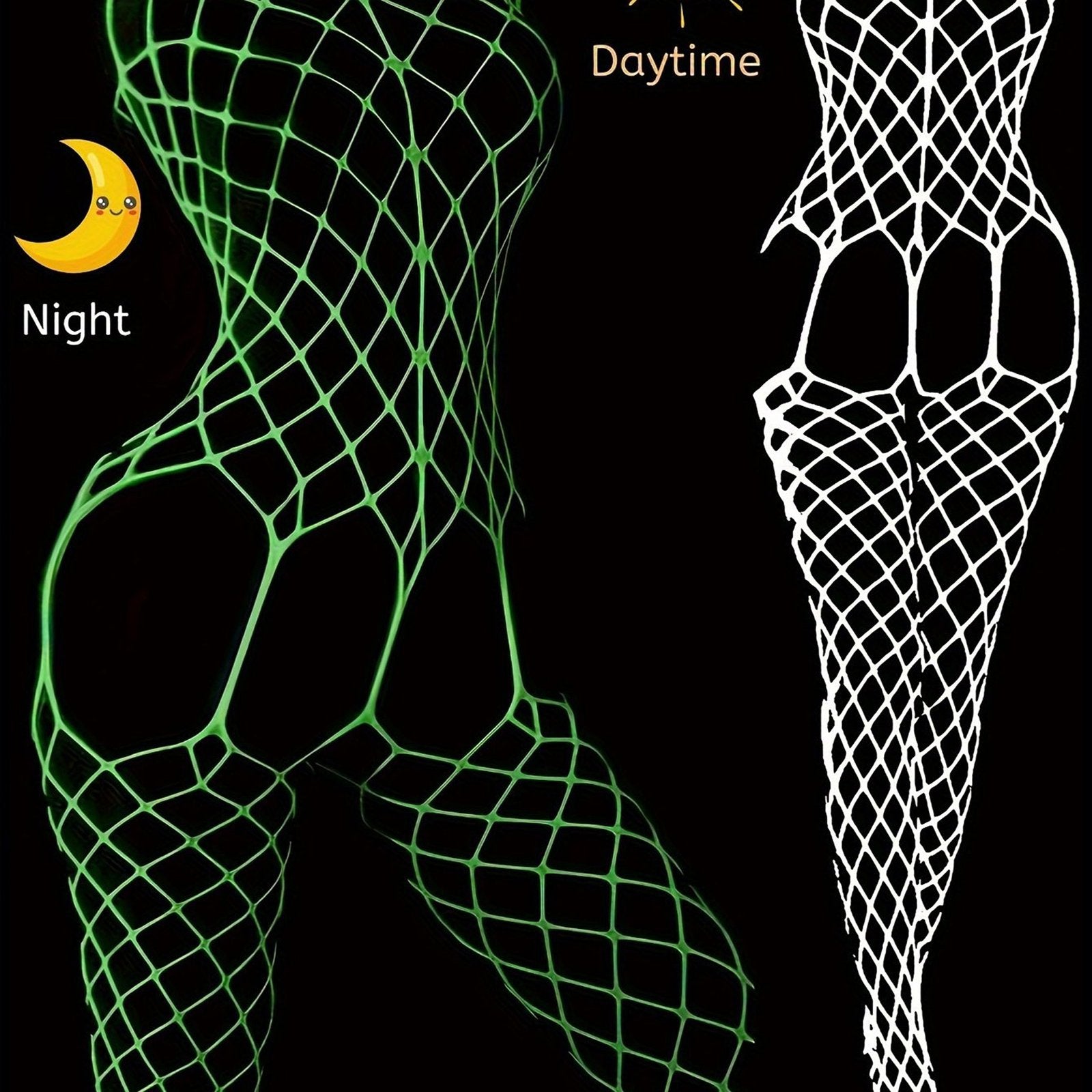 Luminous Fishnet Bodystocking - Open Crotch Women's Hot Lingerie &