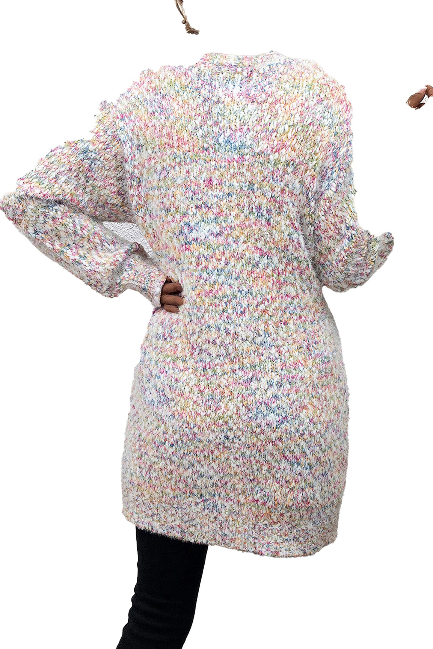 Pink Confetti Knit Cardigan For Stylish Looks