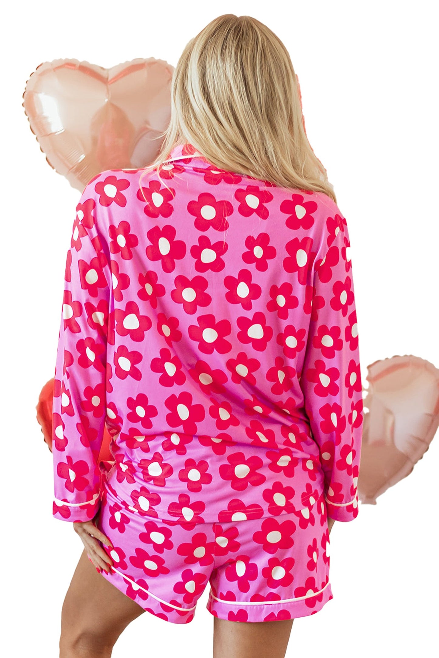 Green Flower Print Pajama Set For Cozy Nights