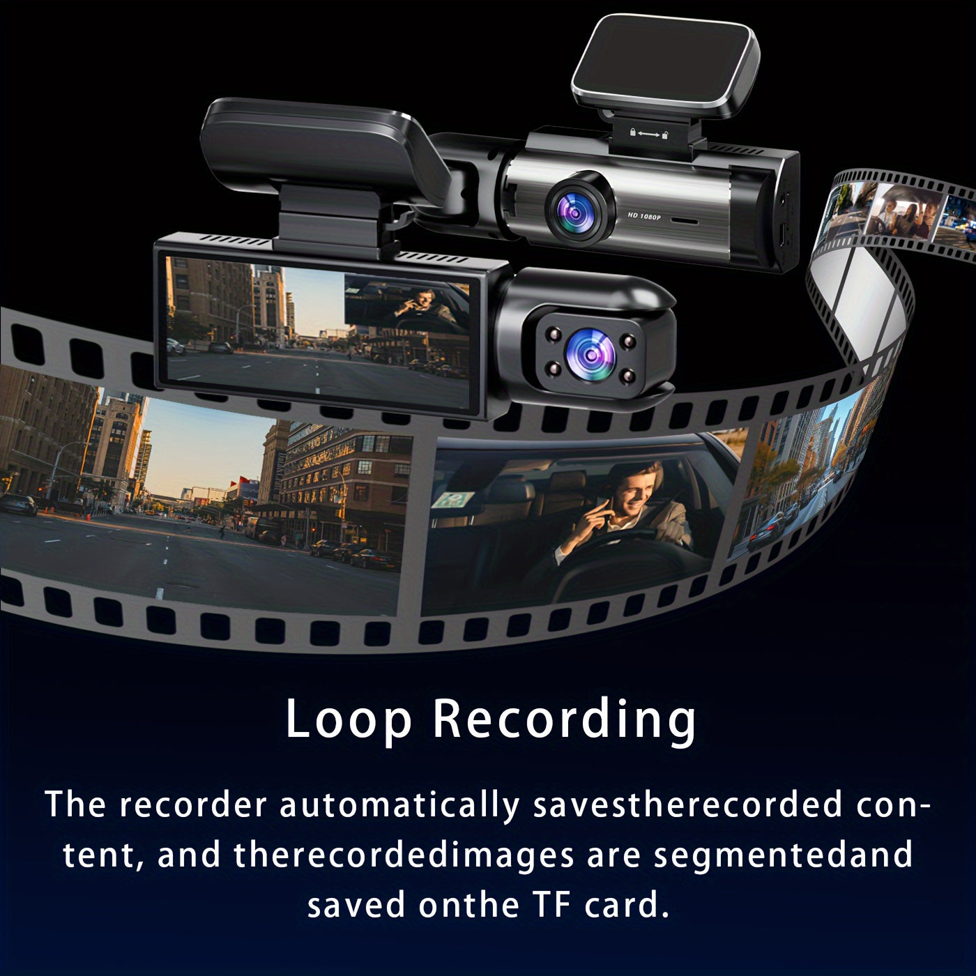 1080p Dual Dash Cam With Night Vision