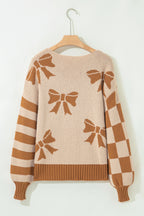 Yellow Ribbon Bow Print Sweater