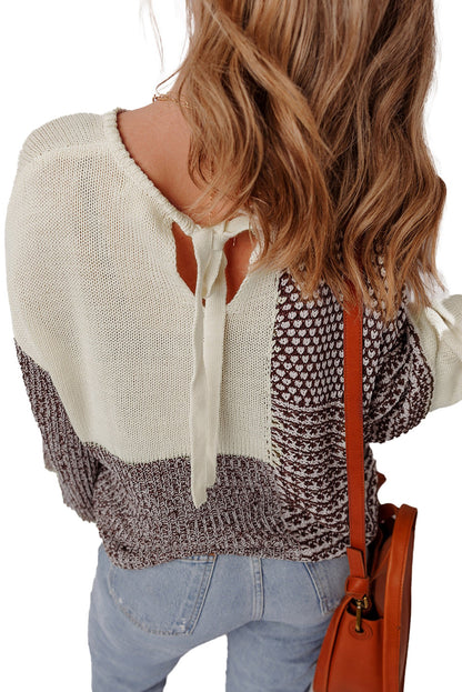 Dark Khaki Color Block Sweater