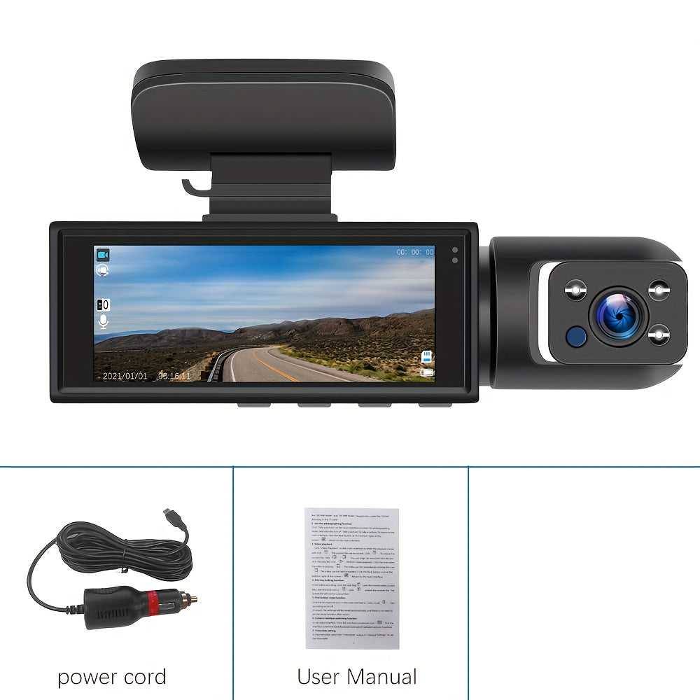 Dual Dash Cam With Night Vision 1080p