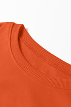 Red Varsity Sweatshirt Dress Cozy Pocketed Mini