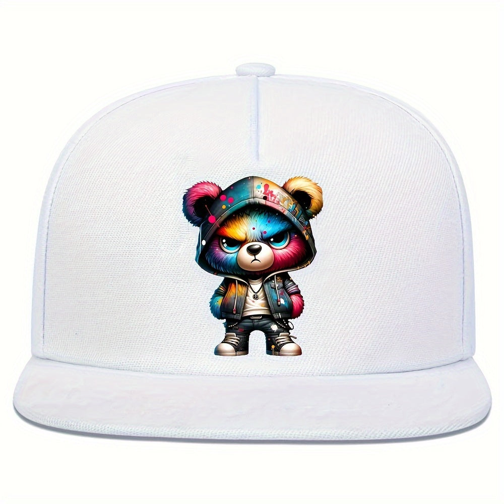 Angry Bear Print Baseball Cap