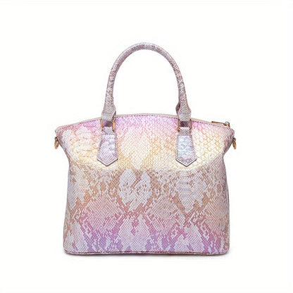 Crocodile Embossed Womens Handbag Chic Satchel