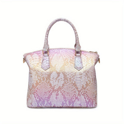 Crocodile Embossed Womens Handbag Chic Satchel