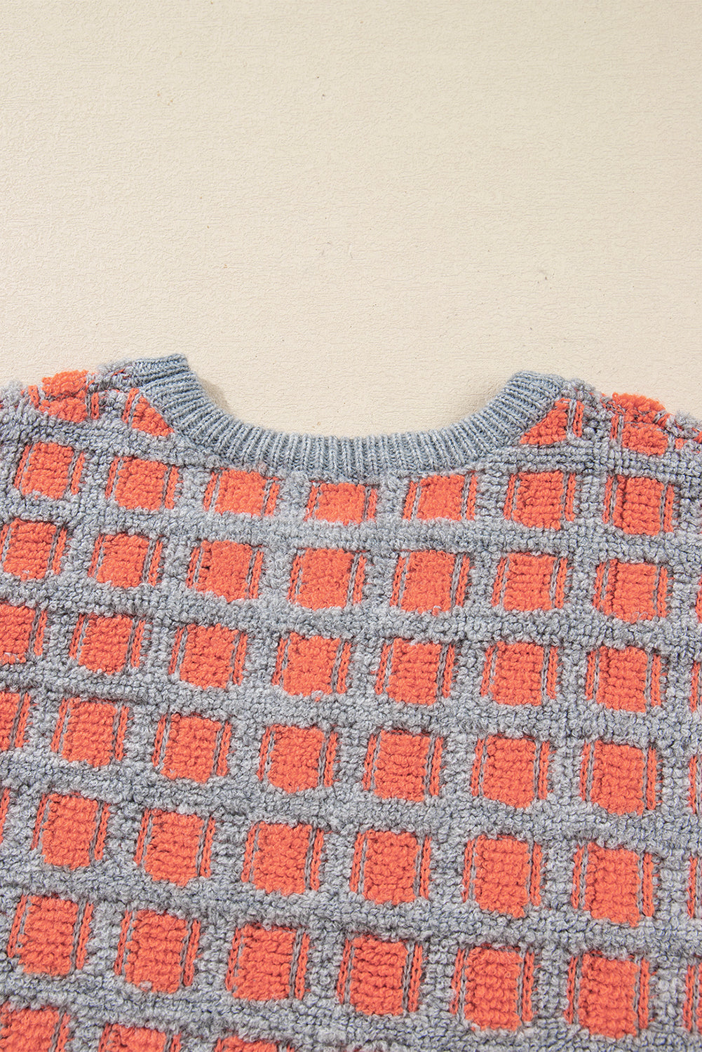 Pink Checkered Oversized Sweater