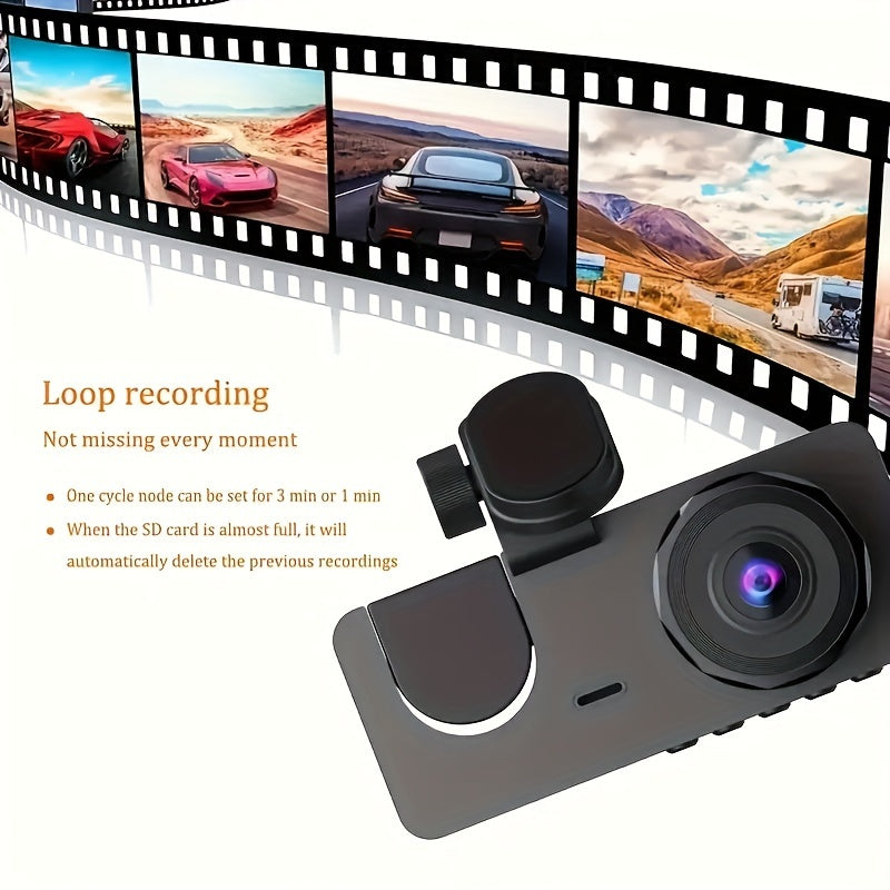 3 Channel Dash Cam With Night Vision