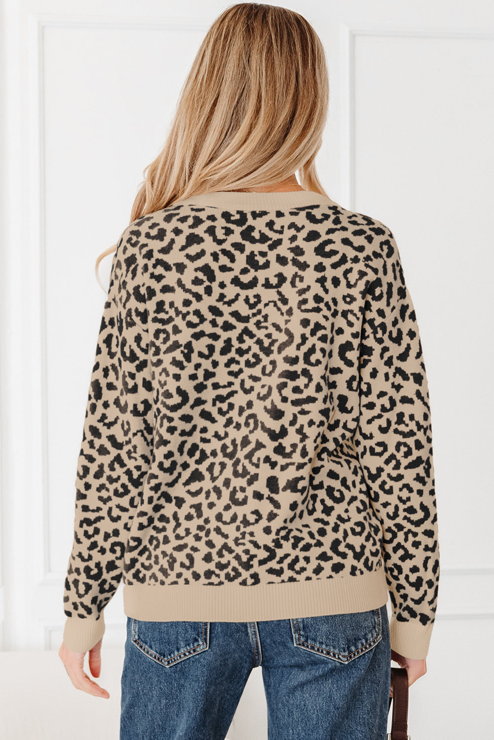 Khaki Leopard Print Cardigan For Stylish Looks