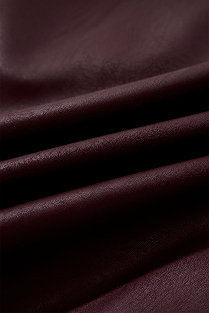 Vegan Leather Mini Dress Sleeveless A-Line