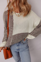 Dark Khaki Color Block Sweater
