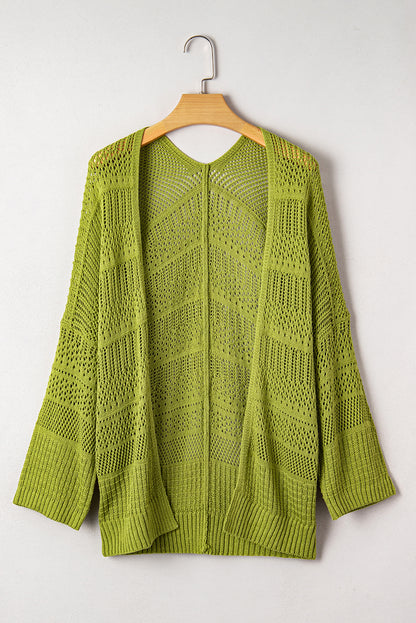 Green Oversized Crochet Cardigan