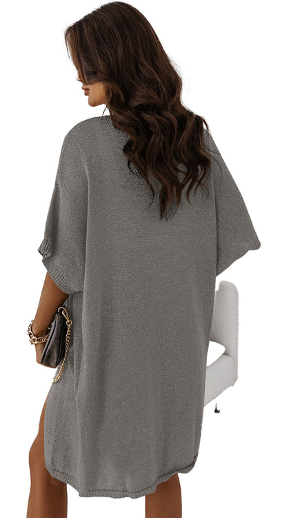 Black Dolman Sleeve Cardigan For Trendy Style