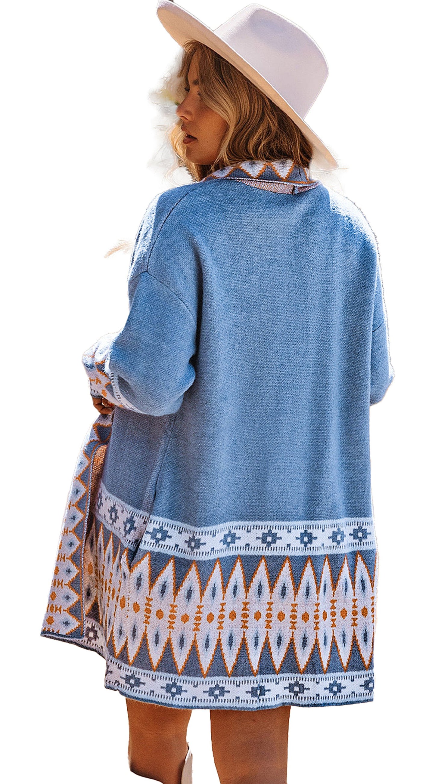 Brown Aztec Print Cardigan For Trendy Styles
