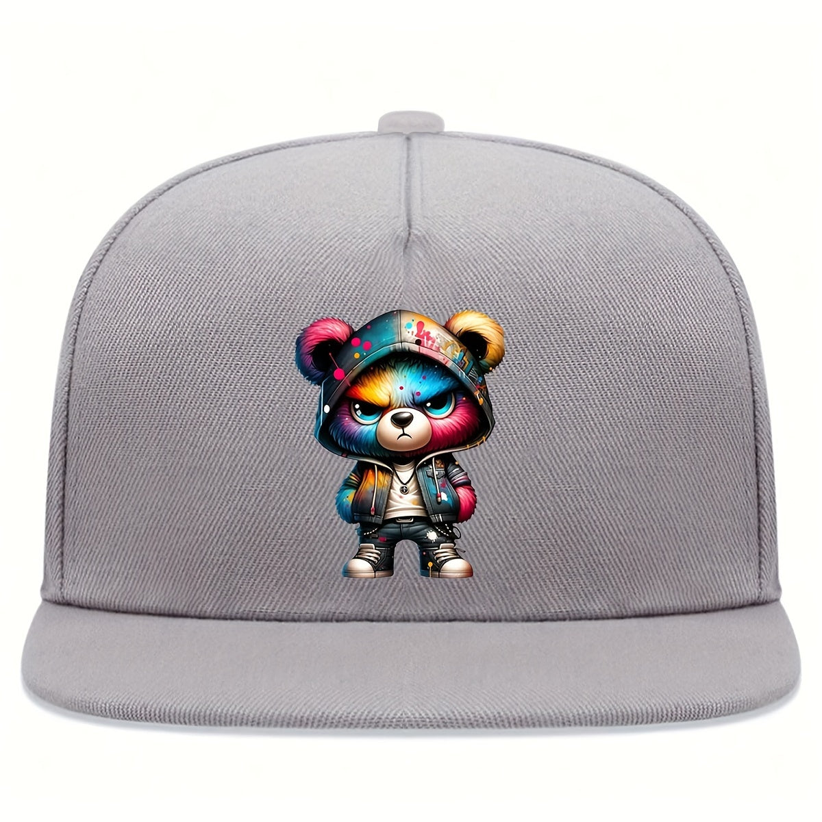 Angry Bear Print Baseball Cap