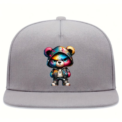 Angry Bear Print Baseball Cap