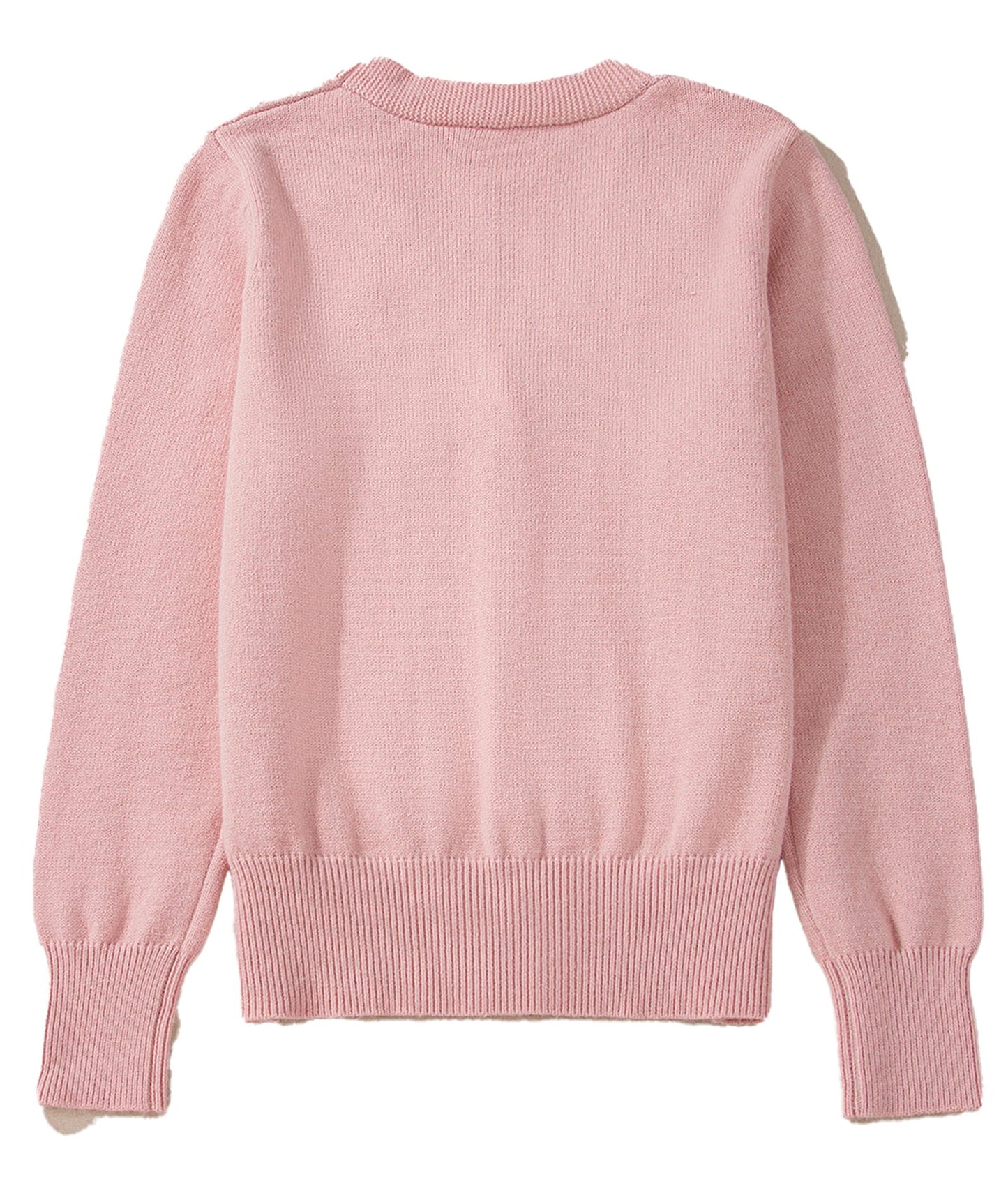 Pearl Beaded Knit Cardigan In Pink