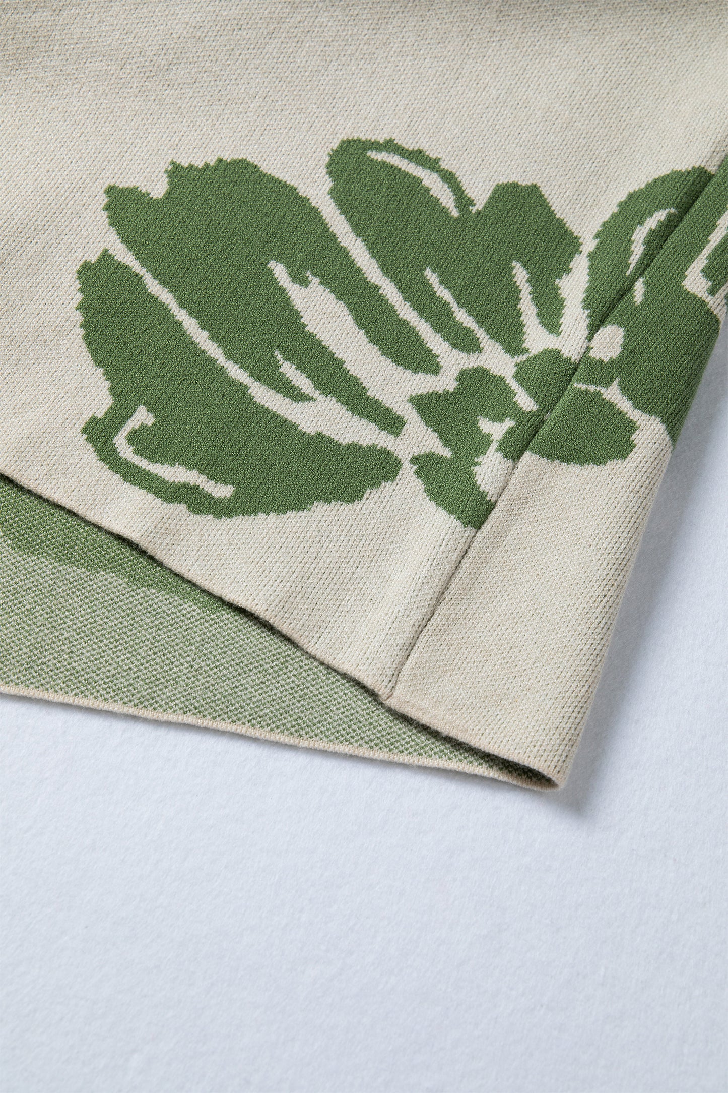 Green Flower Pattern Sweater For Women